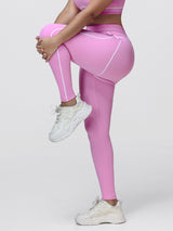 High Waisted Booty Sculpting Leggings for Women with Contrast Piping