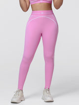 High Waisted Booty Sculpting Leggings for Women with Contrast Piping