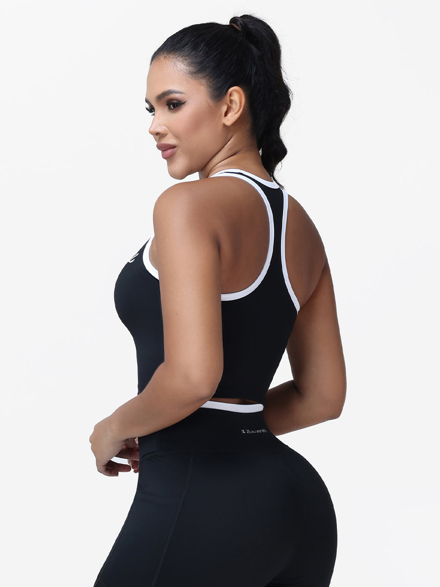 Women's Racerback Sports Bra with Contrast Trim