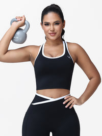 Women's Racerback Sports Bra with Contrast Trim