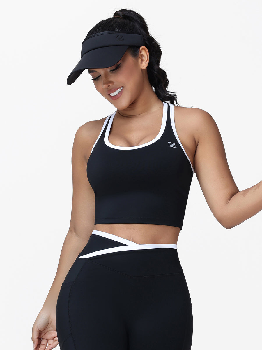Women's Racerback Sports Bra with Contrast Trim
