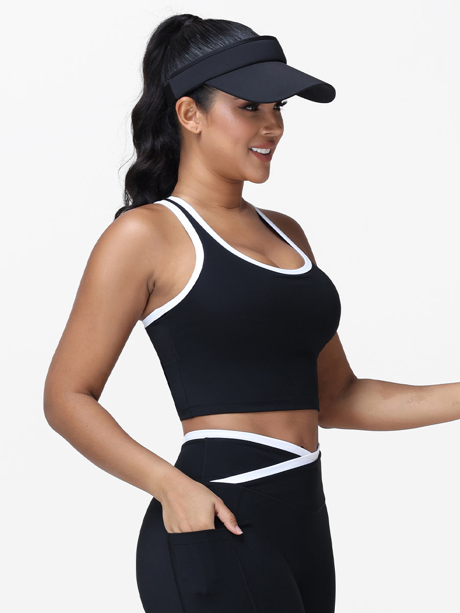 Women's Racerback Sports Bra with Contrast Trim