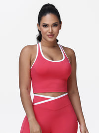 Women's Racerback Sports Bra with Contrast Trim