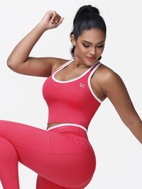 Women's Racerback Sports Bra with Contrast Trim