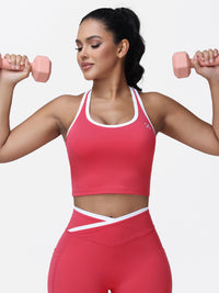 Women's Racerback Sports Bra with Contrast Trim