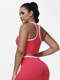 Women's Racerback Sports Bra with Contrast Trim