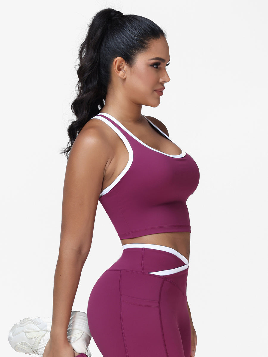 Women's Racerback Sports Bra with Contrast Trim