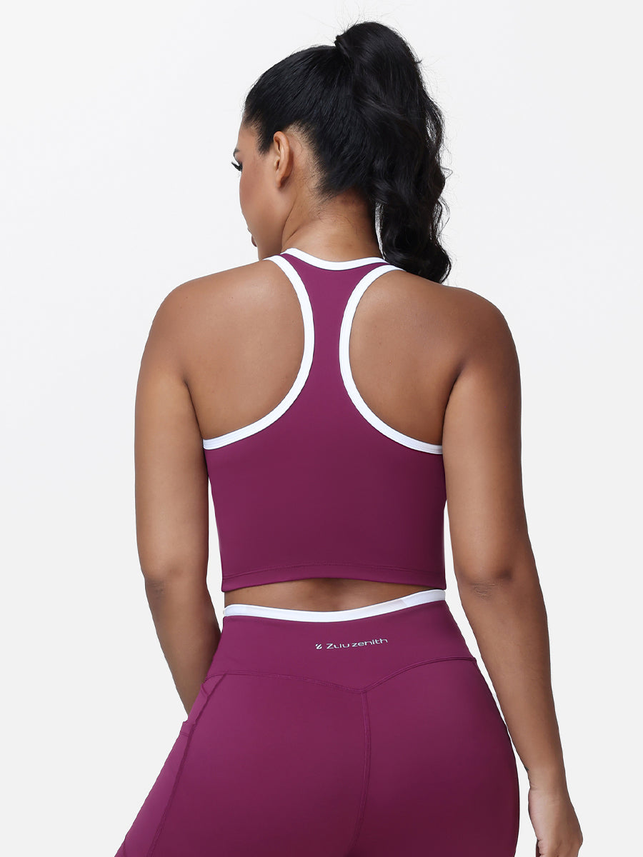 Women's Racerback Sports Bra with Contrast Trim