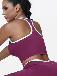 Women's Racerback Sports Bra with Contrast Trim