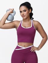 Women's Racerback Sports Bra with Contrast Trim