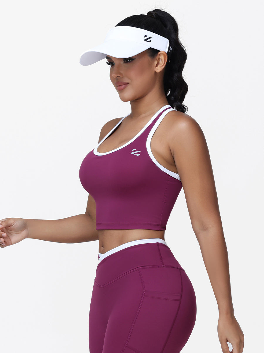 Women's Racerback Sports Bra with Contrast Trim