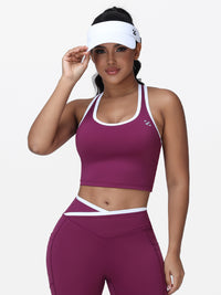 Women's Racerback Sports Bra with Contrast Trim