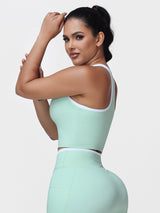 Women's Racerback Sports Bra with Contrast Trim
