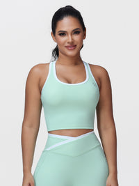 Women's Racerback Sports Bra with Contrast Trim