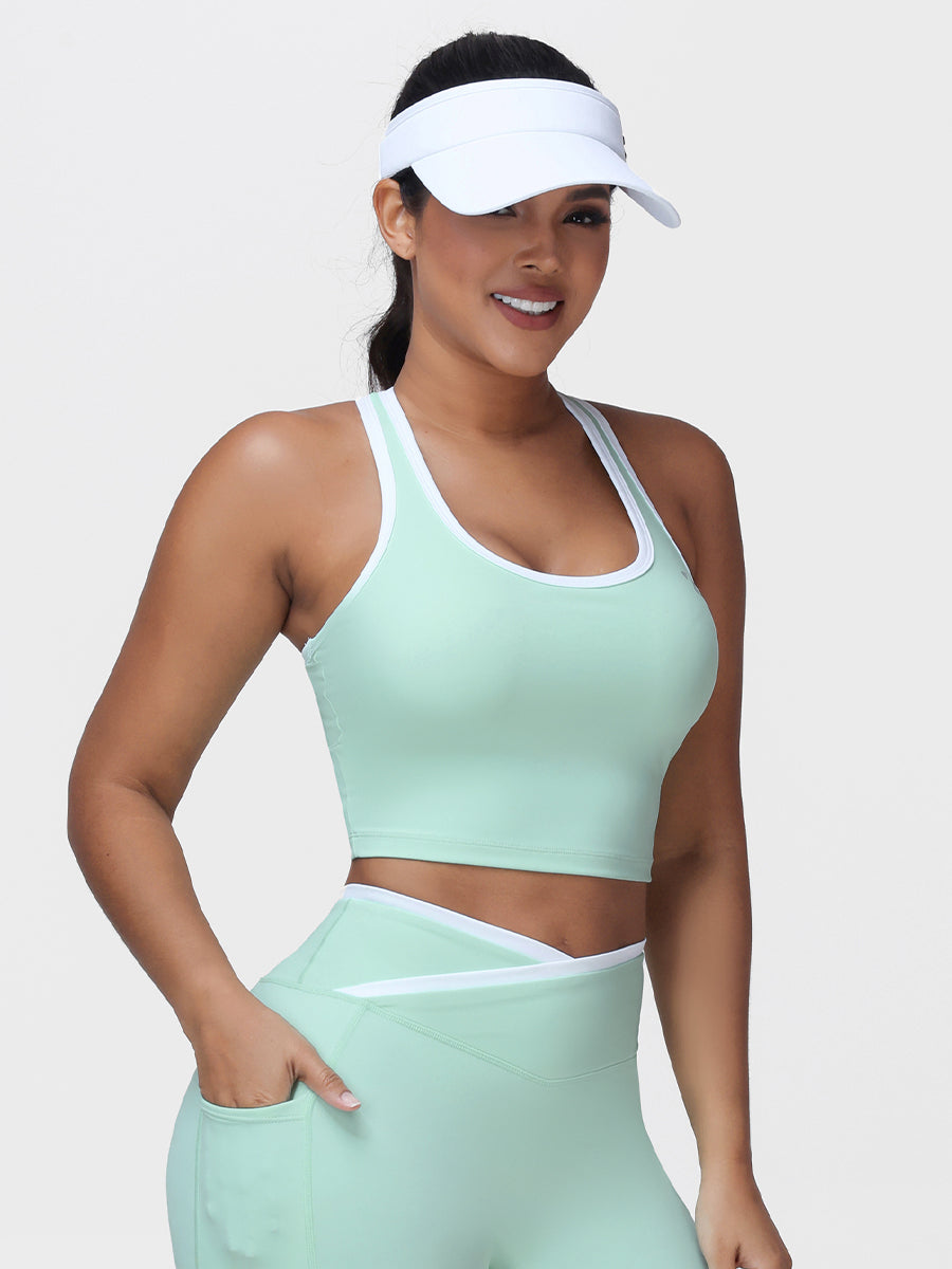 Women's Racerback Sports Bra with Contrast Trim