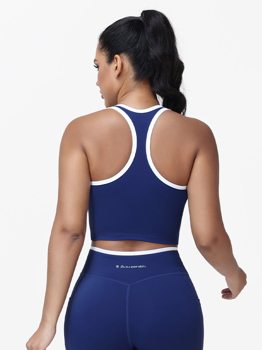 Women's Racerback Sports Bra with Contrast Trim
