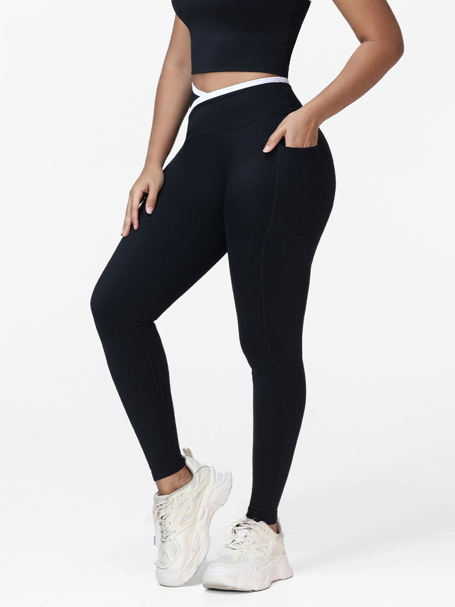 Women's V-shaped High Waist Pocket Gym Leggings