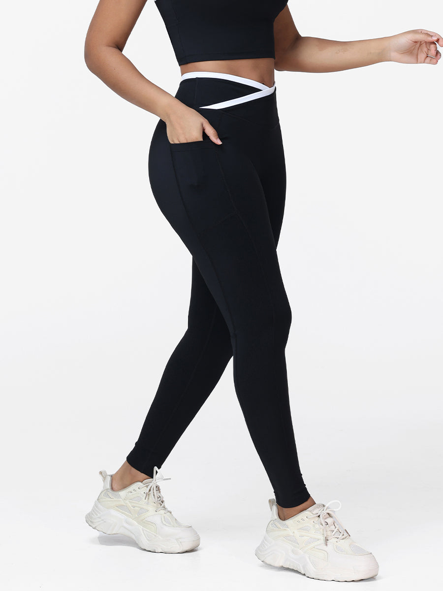 Women's V-shaped High Waist Pocket Gym Leggings