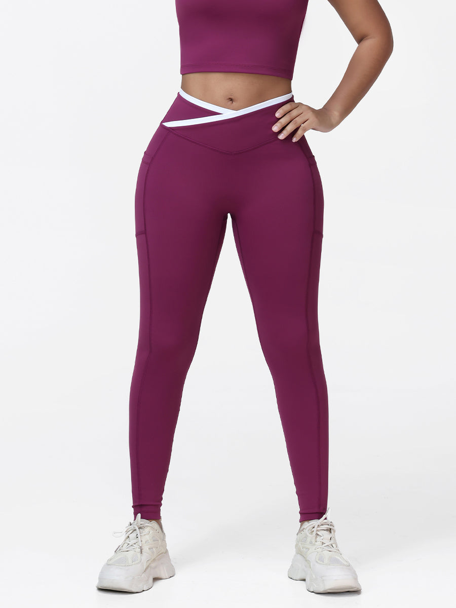 Women's V-shaped High Waist Pocket Gym Leggings