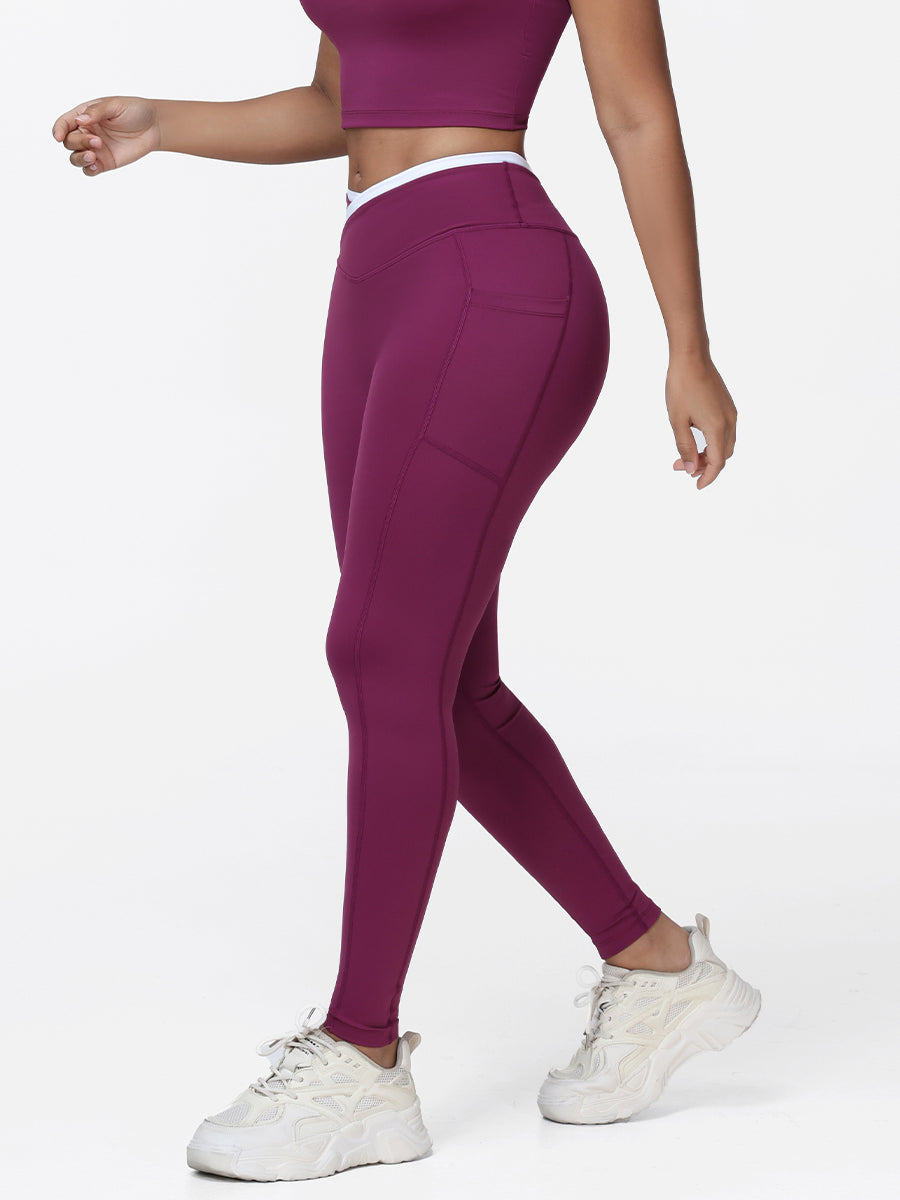 Women's V-shaped High Waist Pocket Gym Leggings
