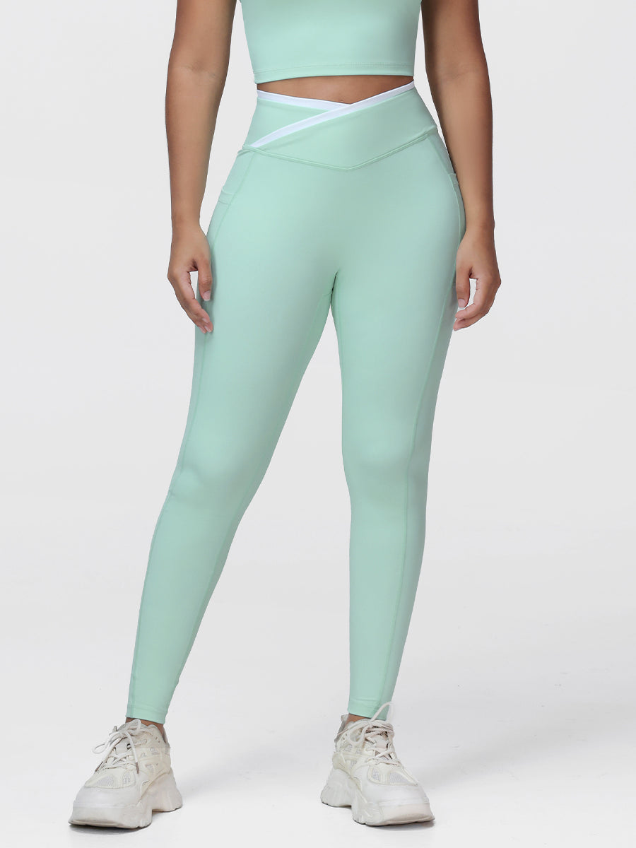 Women's V-shaped High Waist Pocket Gym Leggings