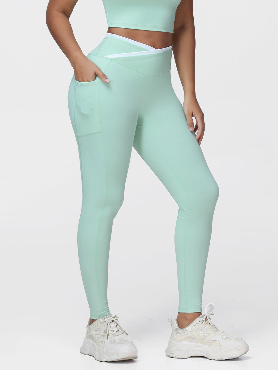 Women's V-shaped High Waist Pocket Gym Leggings