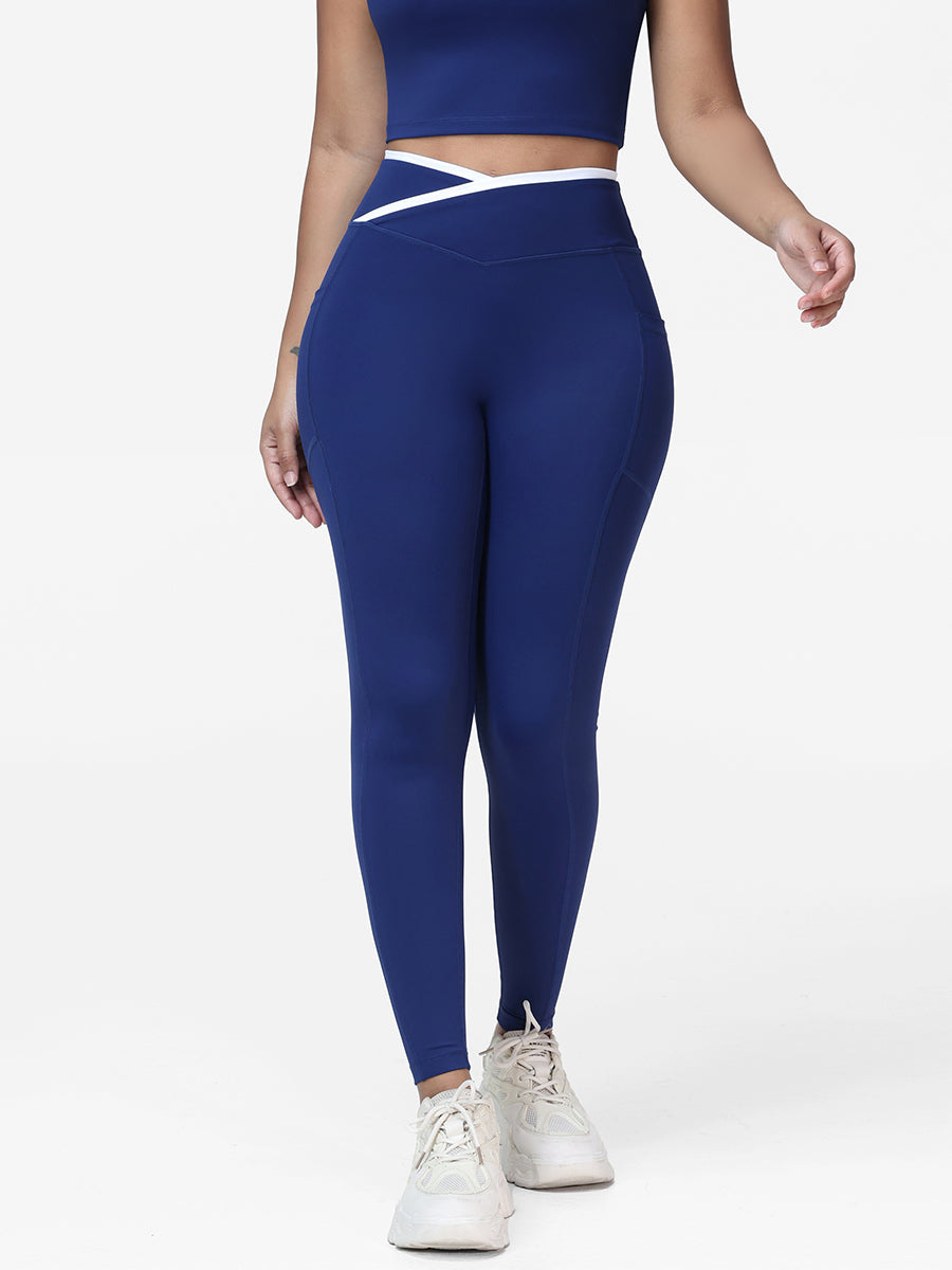 Women's V-shaped High Waist Pocket Gym Leggings