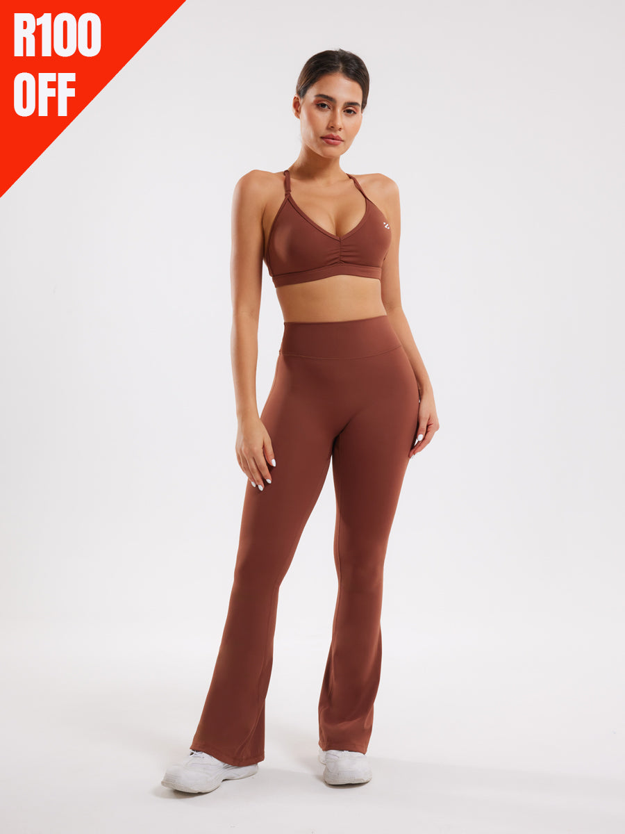 Casual Workout Two Piece Outfits  Flare Pants Tracksuit Sets