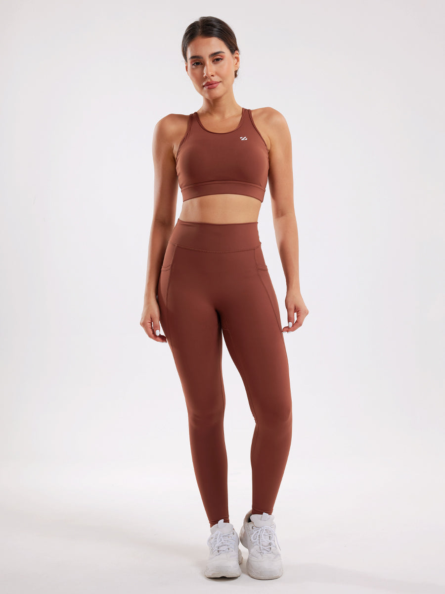 Women's Yoga Workout Set - Brown