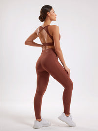 Women's Yoga Workout Set - Brown