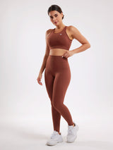 Women's Yoga Workout Set - Brown