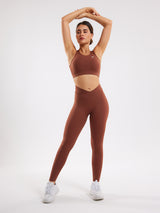Women's Gym Wear Set - Brown