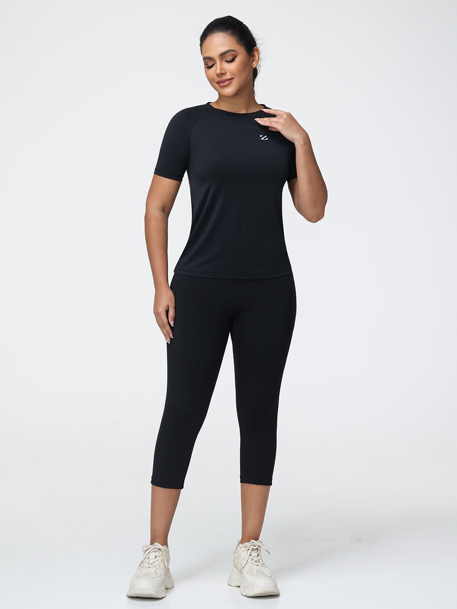 T-Shirt & 7/8 Butt-Lifting Leggings Set