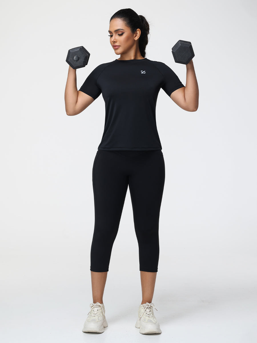 T-Shirt & 7/8 Butt-Lifting Leggings Set