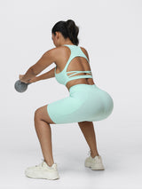 8-Inch Running Set with Lightweight Sports Bra and Pocket Shorts