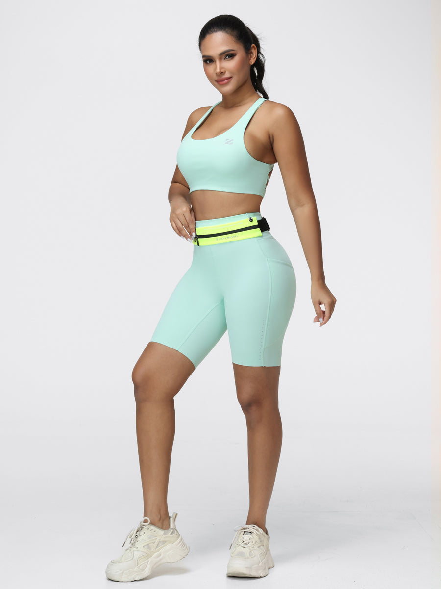 8-Inch Running Set with Lightweight Sports Bra and Pocket Shorts