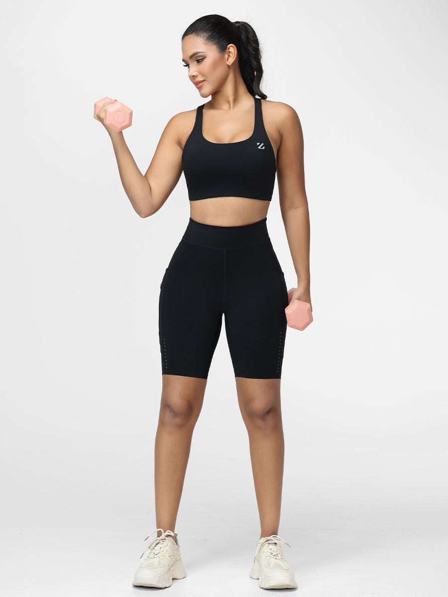 8-Inch Running Set with Lightweight Sports Bra and Pocket Shorts