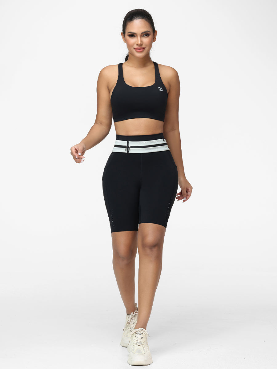 8-Inch Running Set with Lightweight Sports Bra and Pocket Shorts