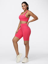 8-Inch Running Set with Lightweight Sports Bra and Pocket Shorts