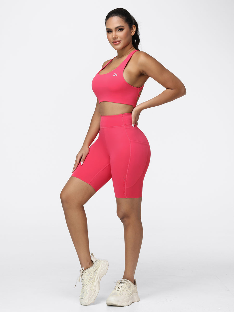 8-Inch Running Set with Lightweight Sports Bra and Pocket Shorts