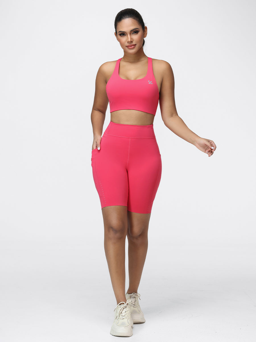 8-Inch Running Set with Lightweight Sports Bra and Pocket Shorts