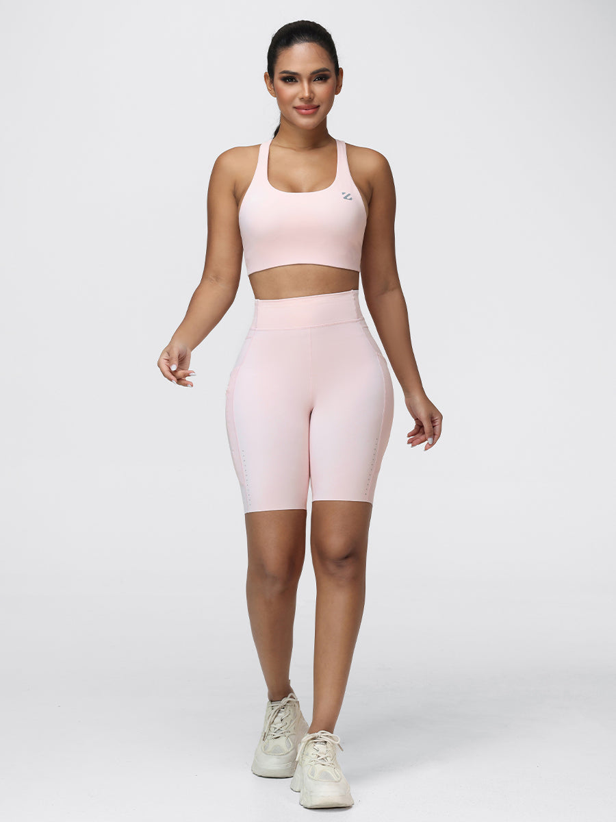 8-Inch Running Set with Lightweight Sports Bra and Pocket Shorts