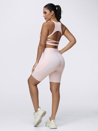 8-Inch Running Set with Lightweight Sports Bra and Pocket Shorts