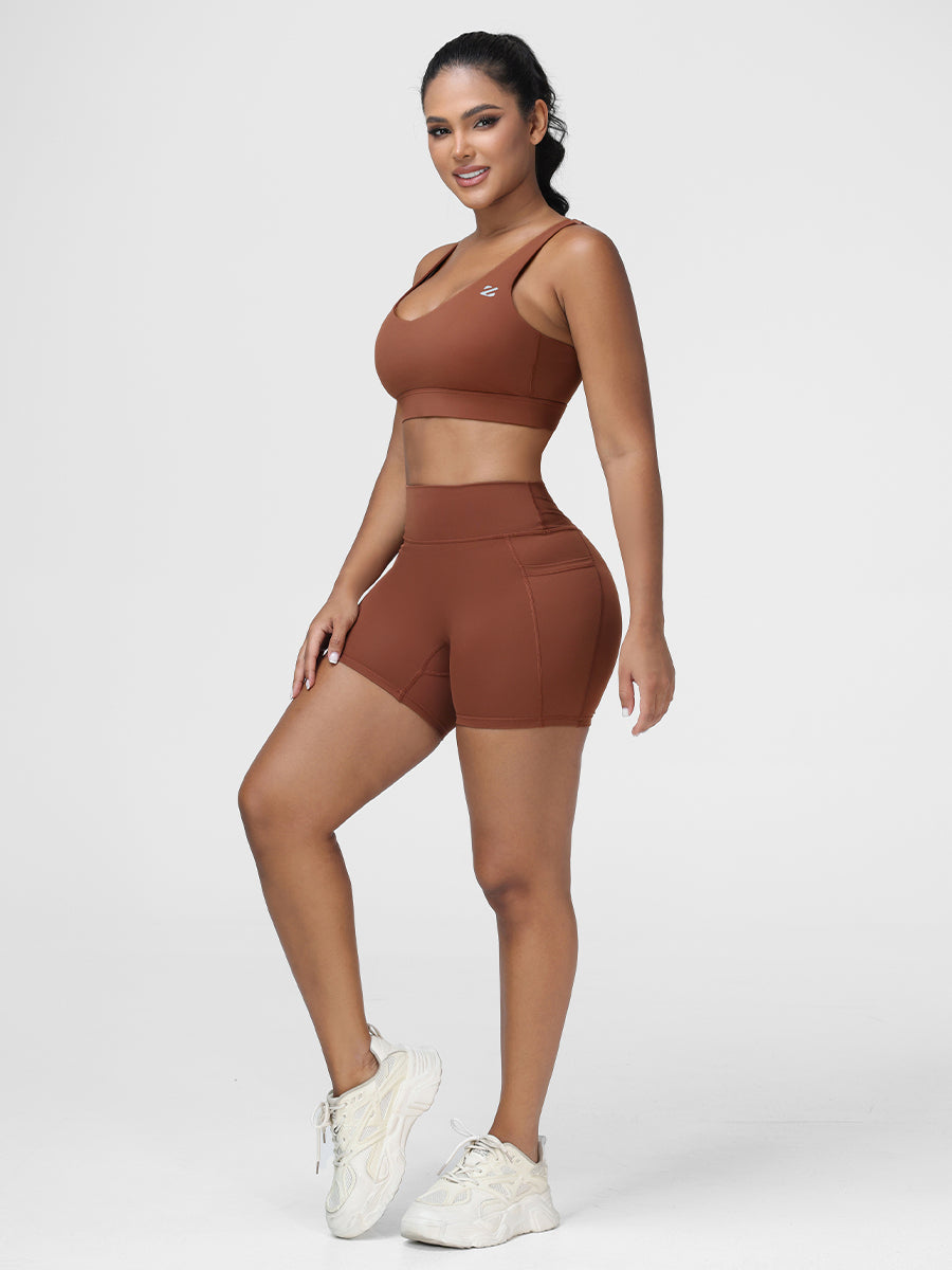 ladies fitness clothing brown