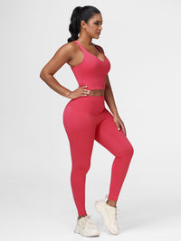 womens gym wear red