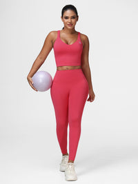 womens gym wear red