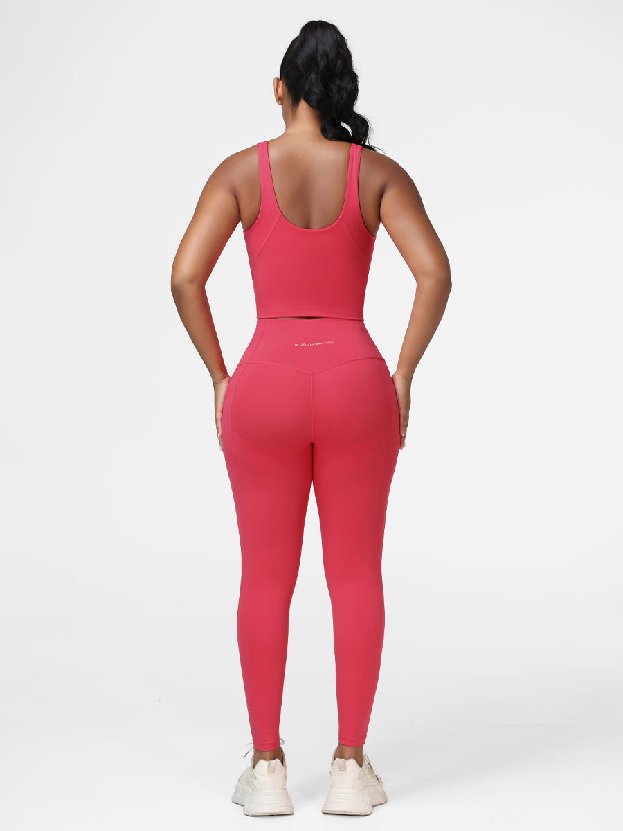 womens gym wear red