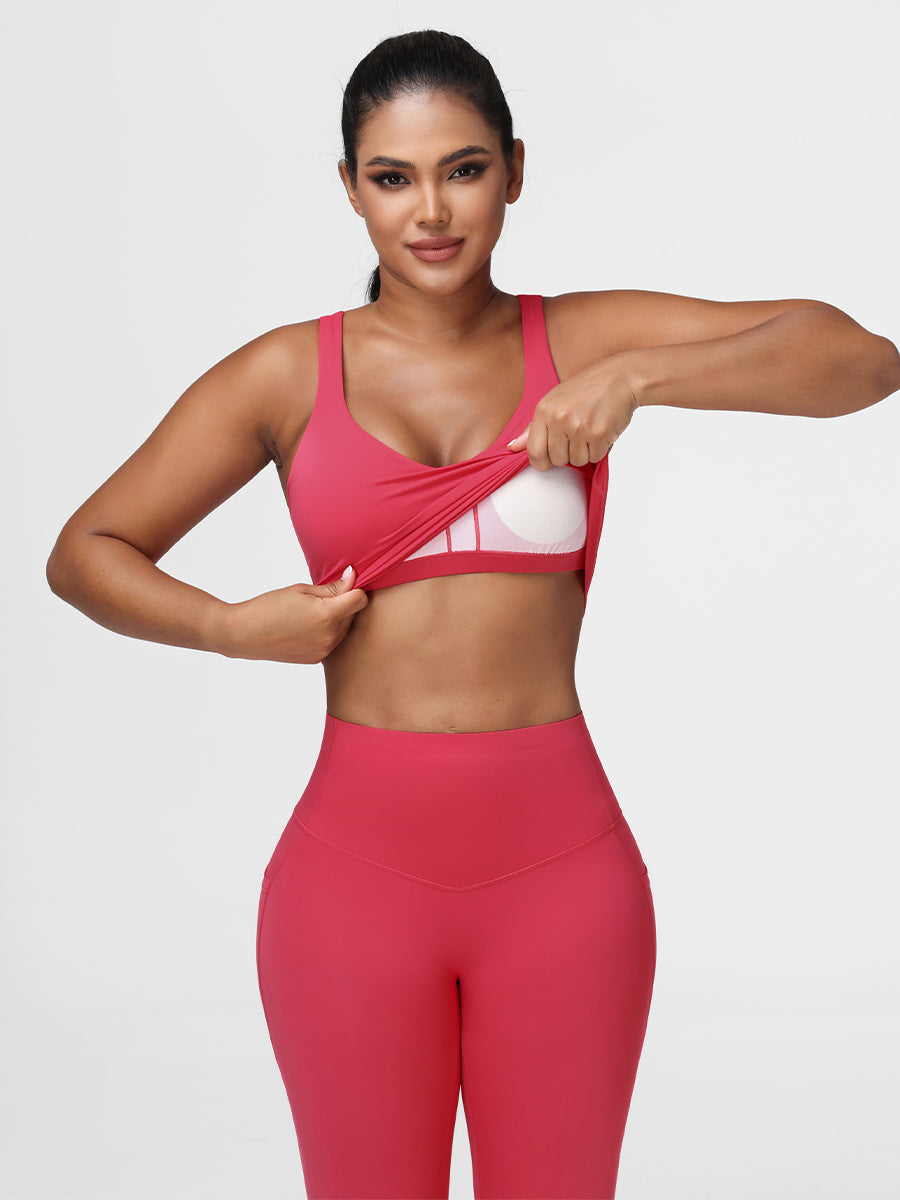womens gym wear red