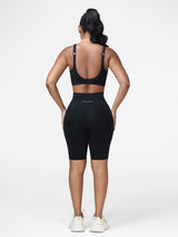 Supportive Sports Bra & Knee Length Tummy Control Shorts Workout Set