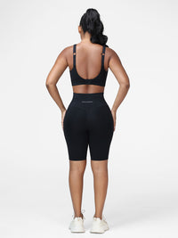 Supportive Sports Bra & Knee Length Tummy Control Shorts Workout Set